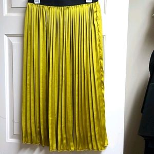 Pleated Bright Green Skirt